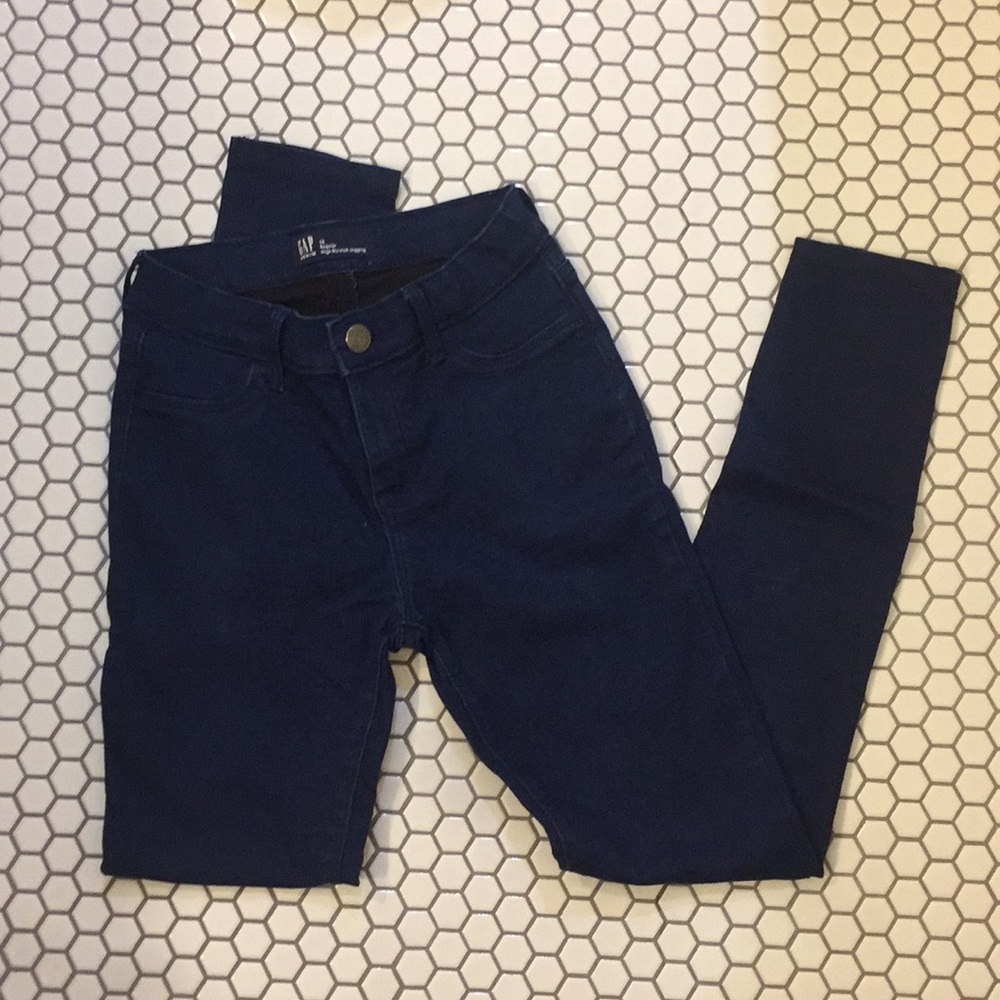 Navy jean like jegging pants mid rise(gently used)